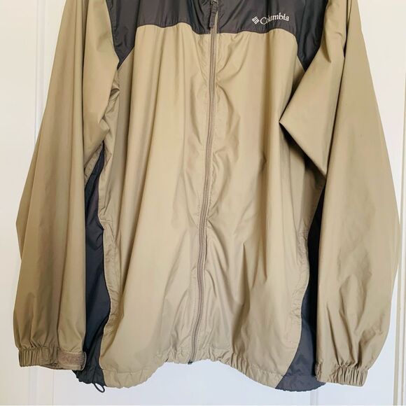 Columbia Men’s Two-Tone Black/Tan Hooded Glennaker Lake Rain Jacket | Size: L - Picture 4 of 12